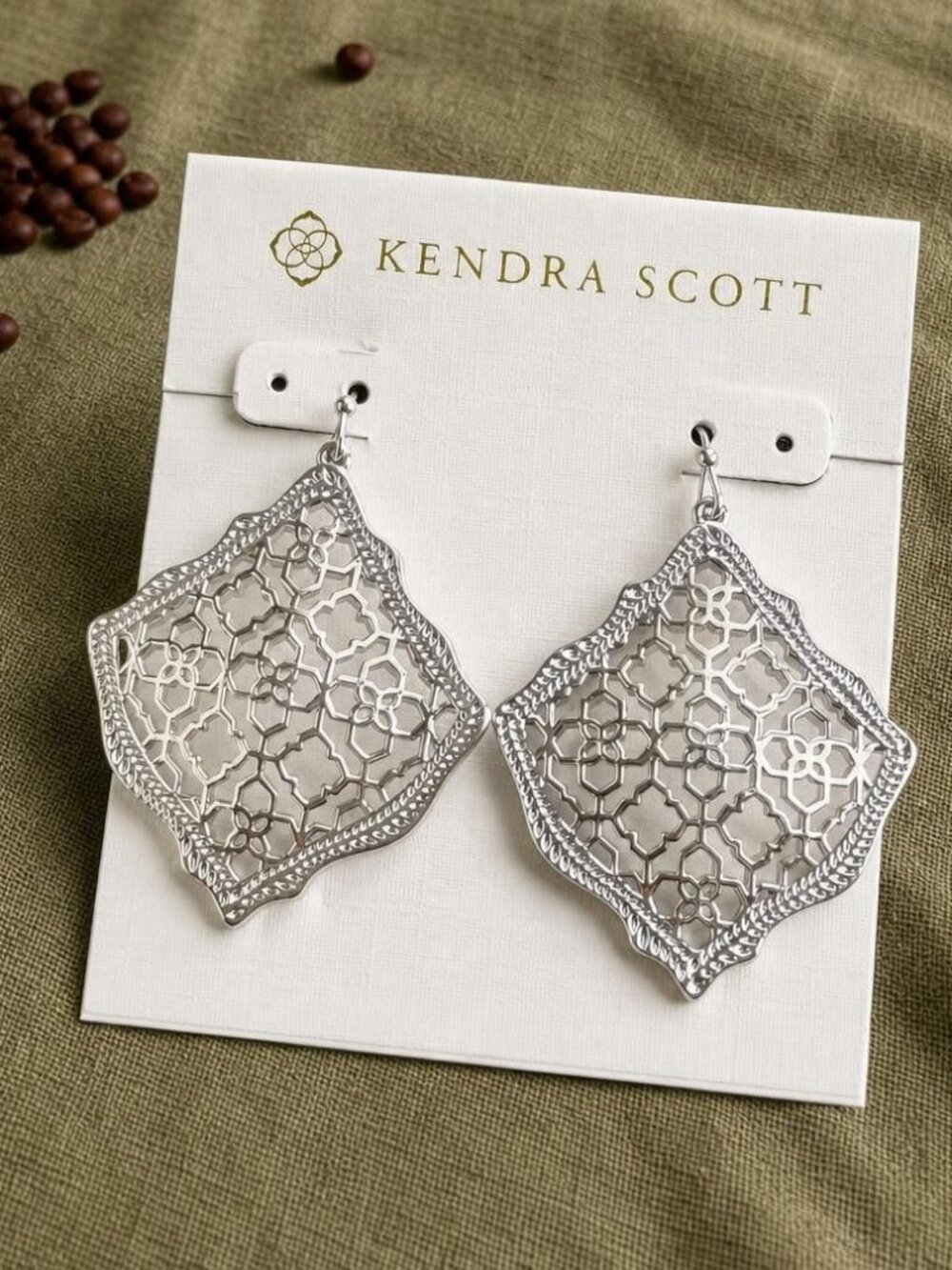 Kendra Scott Kirsten Silver Filigree Drop Earrings